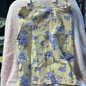 Forever 21 Floral Yellow and Purple Romper